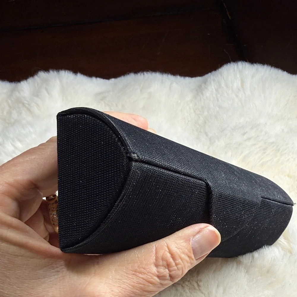 Michael Stars Black Sparkle Eyeglass Case Hard Shell